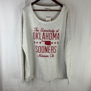 Captivating Apparel Sweatshirt Womens XXL Heather Gray OU Sooners Crewneck‎